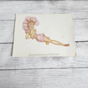 Vtg 1940s George Petty Ziegfeld Follies Pinup Girl Art Print 8.5x11 Lucille Ball